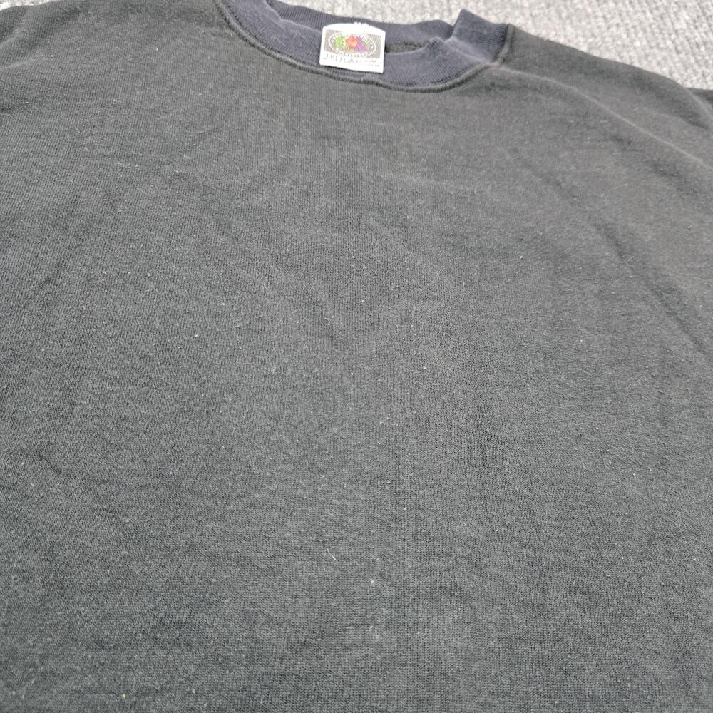 Vintage Fruit Of The Loom Sweatshirt Mens Large Black Heavyweight Crewneck USA - Picture 6 of 9